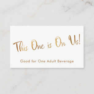 Faux Guld på White Drink Biljett Infoga kort