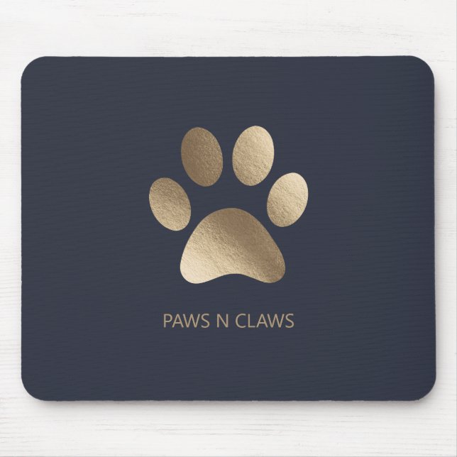 Faux Guld Paw-utskrift på Rikens marinavdelning Musmatta (Framsidan)
