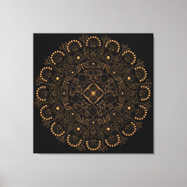 Faux Guld Pearl Bead Mandala Canvastryck