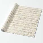 Faux guld-pilen mönster presentpapper<br><div class="desc">En faux guld modern pil mönster med en benvit bakgrund,  elegant abd perfekt för festsäsongen.</div>