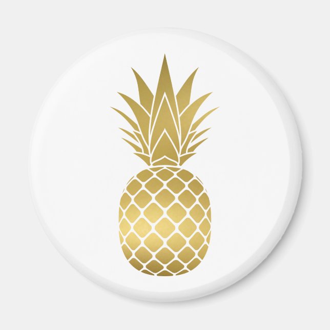 Faux Guld Pineapple Magnet (Framsidan)