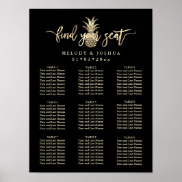 FAUX GULD PINEAPPLE SEATCHART POSTER