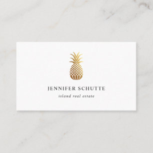 Faux Guld Pineapple Tropical Real Gods Agent Visitkort