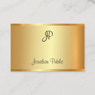 Faux Guld Professionell Handwrite Monogram Modern Visitkort