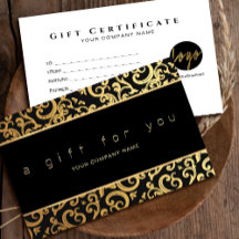 Faux Guld Ram Sparkles on Black gift presentcertif
