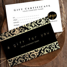 Faux Guld Ram Sparkles on Black gift presentcertif