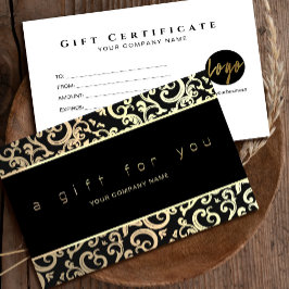 Faux Guld Ram Sparkles on Black gift presentcertif