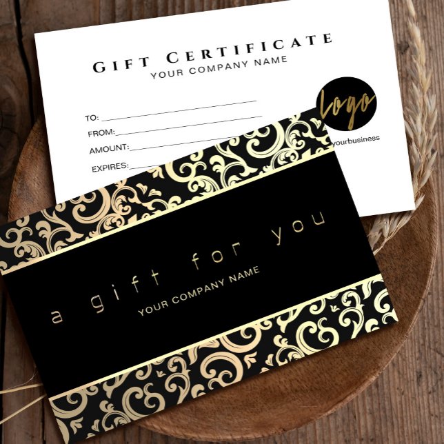 Faux Guld Ram Sparkles on Black gift presentcertif (Faux Gold Frame Sparkles On Black gift certificate #zazzlefinds #goldframecertificate #goldgiftcard)