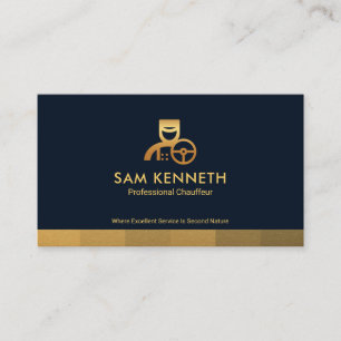 Faux Guld Rand Black Limo Chauffeur Taxi Visitkort
