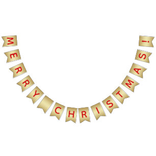 Faux Guld & Red God jul Vimplar