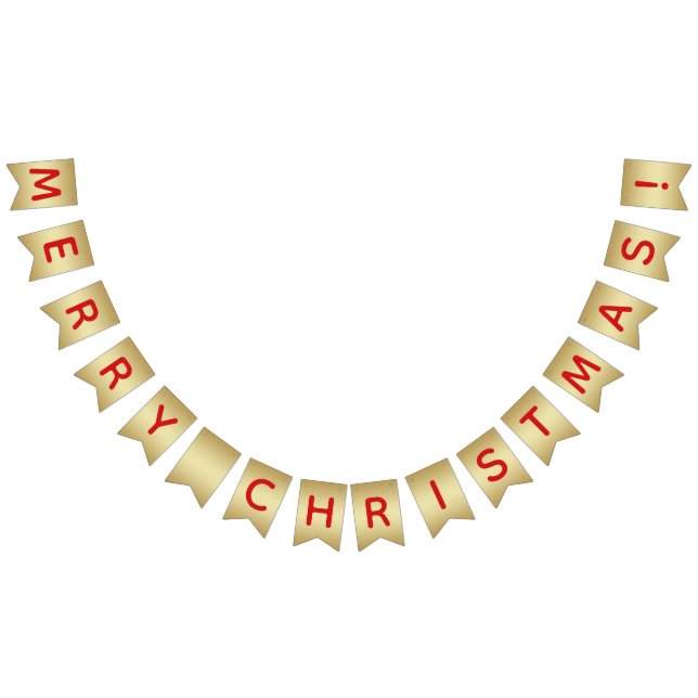 Faux Guld & Red God jul Vimplar (Alla)