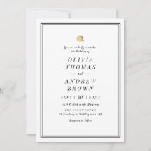 Faux guld ro svartvit minimalistisk bröllop