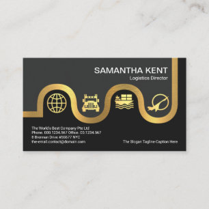 Faux Guld Road Karta Logist Icon Types Warehouse Visitkort