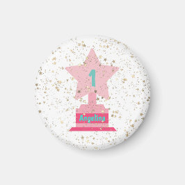 Faux Guld Rosa Teal Trophy Stars Girly Modern Chic Magnet