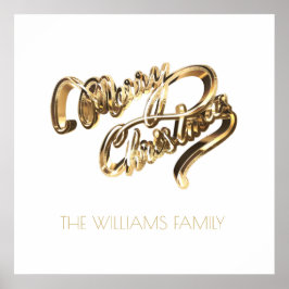 Faux Guld Script Elegant God jul Poster