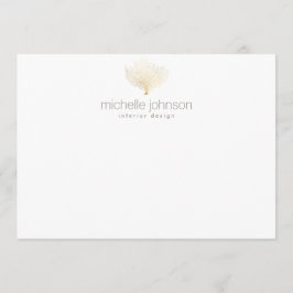 Faux Guld Sea Fläkt Coral Flat Notecard Anteckningskort