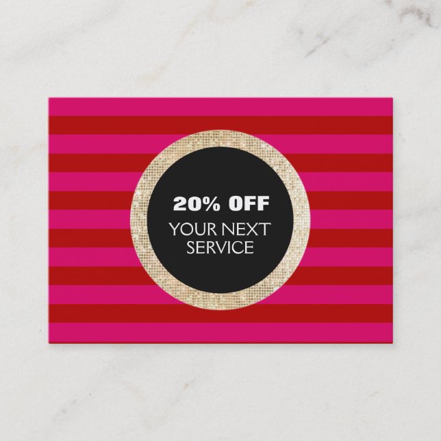 Faux Guld Sequins Hair Salon Discount Coupon 2 Rabattkort (Framsida)