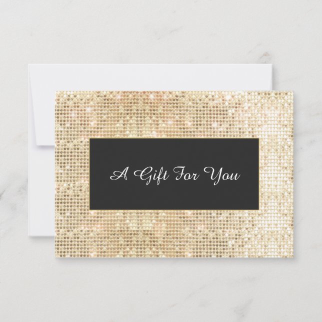 Faux Guld Sequins Spa and Salon Gift Certificate (Framsida)