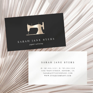 Faux Guld Sewing Maskin Seamstress Tailor Visitkort