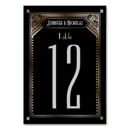 Faux Guld Shaded Gatsby Art Deco Bordsnummer