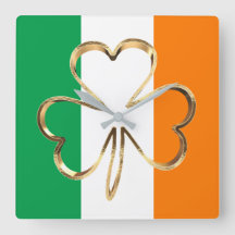 Faux Guld Shamrock Klöver Irish Flagga