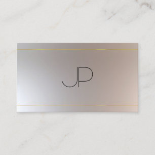 Faux Guld Silver Modern Monogram Professionell Visitkort