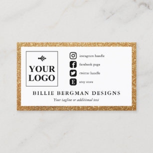 Faux Guld Social medieikoner med Logotyp Visitkort