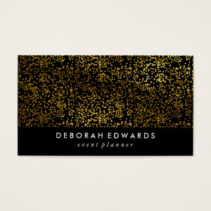 Faux Guld Specks Plain Black Visitkort