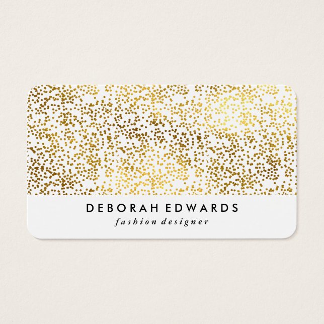 Faux Guld Specks Plain White Visitkort (Framsidan)