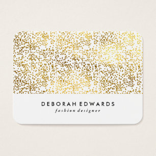 Faux Guld Specks Plain White Visitkort