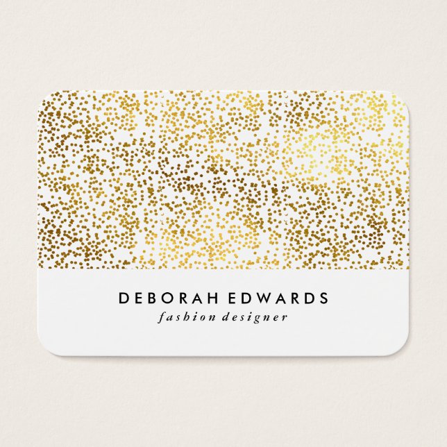 Faux Guld Specks Plain White Visitkort (Framsidan)
