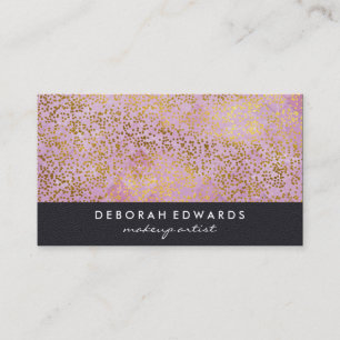 Faux Guld Specks Rosa Tile Leather Visitkort