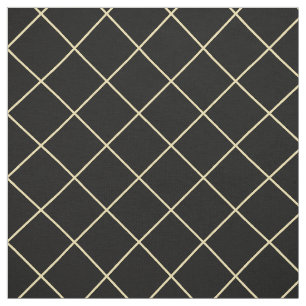 Faux Guld Squares Black Checkered Modern Geometric Tyg