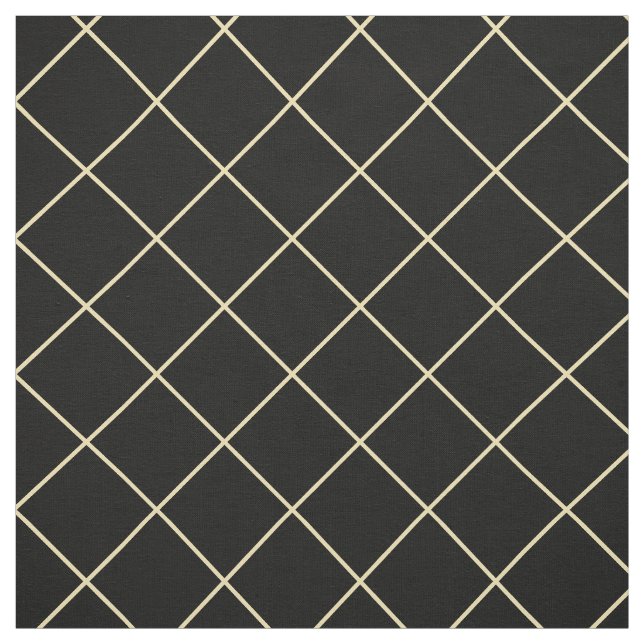Faux Guld Squares Black Checkered Modern Geometric Tyg (Provkarta)