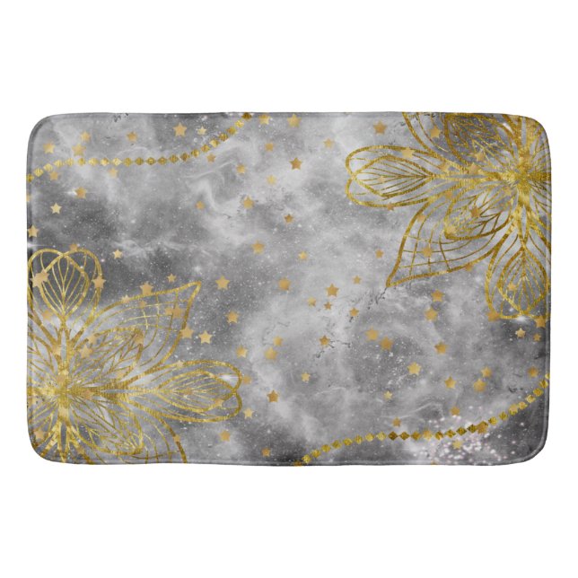 Faux Guld Star Mandala Bath Mat Large Badrumsmatta (Framsidan)