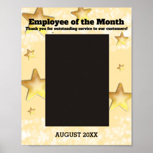 Faux guld stars-gnistra, anställd för månad 8x10 poster