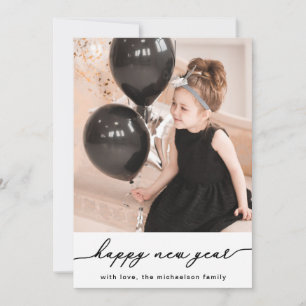 Faux Guld Stars och Confetti Photo New Year Black