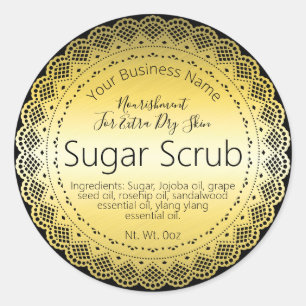Faux Guld Sticker etikett Handmade Sugar SCrub
