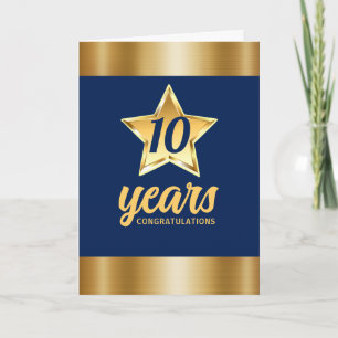 Faux guld stjärna - universell årsdag för anställd kort