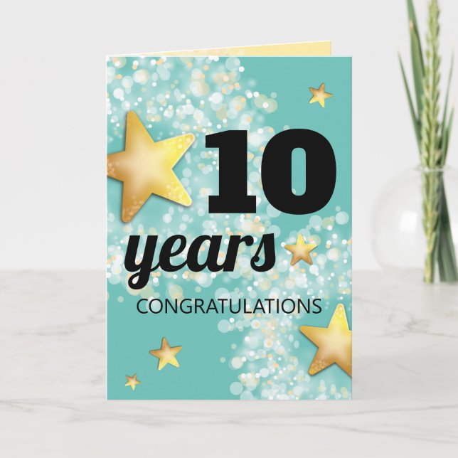 Faux guld-stjärnor, årsdag för anställda kort (Framsida)
