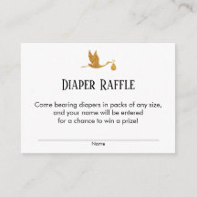 Faux Guld Stork Baby Shower Raffle Biljett