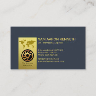 Faux Guld Tab Elegant Blue Corporate Logistics Visitkort