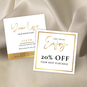 Faux Guld Tack Gift Business Logotyp Rabatt Fyrkantigt Visitkort