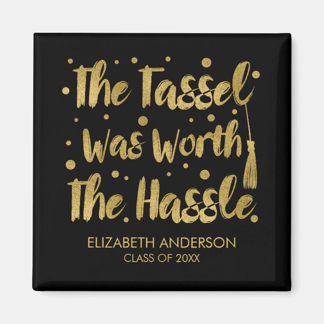 Faux Guld Tassel Studenten Magnet (Framsidan)