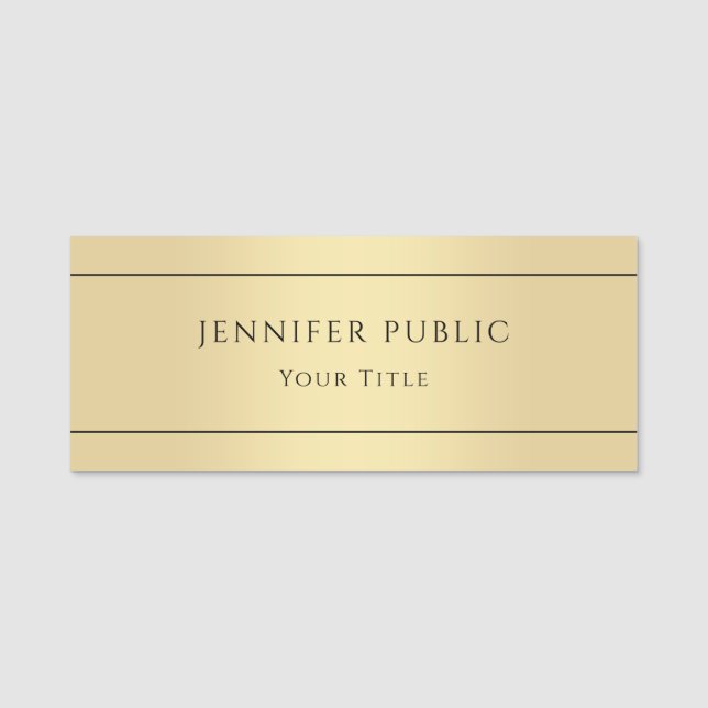 Faux Guld Trendig Elegant Glamoral mall Namnbricka (Framsida)