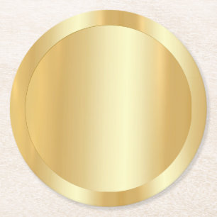 Faux Guld Trendig Modern tom Elegant Underlägg Papper Rund