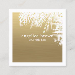 Faux Guld Tropical Square Affärskort Fyrkantigt Visitkort
