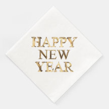 Faux Guld Typography Gott nytt år Napkins