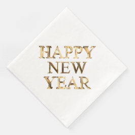 Faux Guld Typography Gott nytt år Napkins Pappersservett
