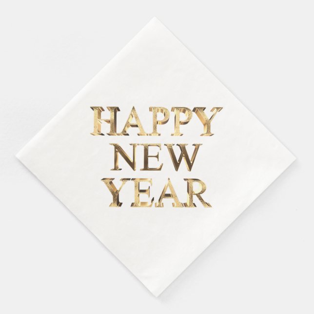 Faux Guld Typography Gott nytt år Napkins Pappersservett (Hörn)
